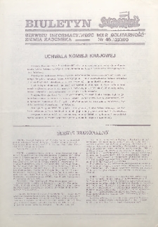 Biuletyn NSZZ "Solidarność" Ziemia Radomska, 1990, nr 45