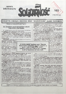 Biuletyn NSZZ "Solidarność" Ziemia Radomska, 1993, nr 163