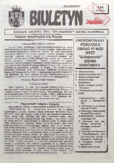 Biuletyn NSZZ "Solidarność" Ziemia Radomska, 1993, nr 164