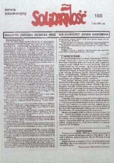 Biuletyn NSZZ "Solidarność" Ziemia Radomska, 1993, nr 166