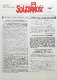 Biuletyn NSZZ "Solidarność" Ziemia Radomska, 1993, nr 167