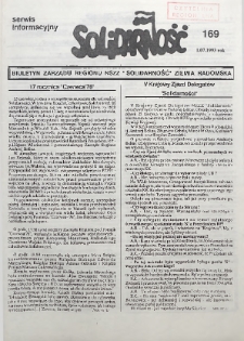 Biuletyn NSZZ "Solidarność" Ziemia Radomska, 1993, nr 169