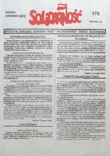 Biuletyn NSZZ "Solidarność" Ziemia Radomska, 1993, nr 173