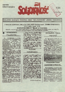Biuletyn NSZZ "Solidarność" Ziemia Radomska, 1992, nr 134