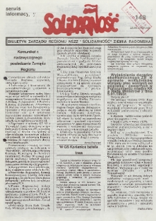 Biuletyn NSZZ "Solidarność" Ziemia Radomska, 1993, nr 148