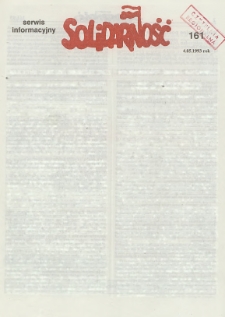 Biuletyn NSZZ "Solidarność" Ziemia Radomska, 1993, nr 161
