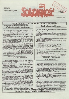 Biuletyn NSZZ "Solidarność" Ziemia Radomska, 1993, nr 176