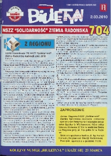 Biuletyn NSZZ "Solidarność" Ziemia Radomska, 2010, nr 704
