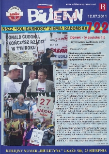Biuletyn NSZZ "Solidarność" Ziemia Radomska, 2011, mr 722