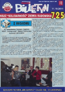 Biuletyn NSZZ "Solidarność" Ziemia Radomska, 2011, mr 725
