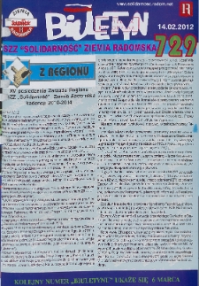 Biuletyn NSZZ "Solidarność" Ziemia Radomska, 2012, mr 729