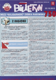 Biuletyn NSZZ "Solidarność" Ziemia Radomska, 2013, nr 750