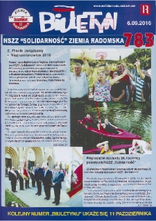 Biuletyn NSZZ "Solidarność" Ziemia Radomska, 2016, nr 783