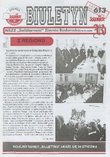 Biuletyn NSZZ "Solidarność" Ziemia Radomska, 2005, nr 613