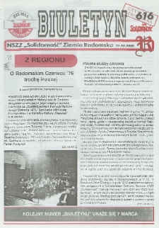 Biuletyn NSZZ "Solidarność" Ziemia Radomska, 2005, nr 616