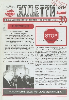 Biuletyn NSZZ "Solidarność" Ziemia Radomska, 2005, nr 619