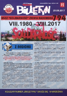 Biuletyn NSZZ "Solidarność" Ziemia Radomska, 2017, nr 794