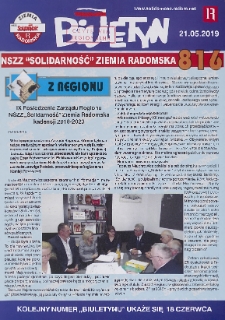 Biuletyn NSZZ "Solidarność" Ziemia Radomska, 2019, nr 816