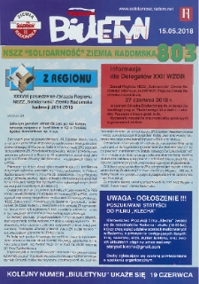 Biuletyn NSZZ "Solidarność" Ziemia Radomska, 2018, nr 803