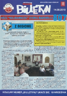 Biuletyn NSZZ "Solidarność" Ziemia Radomska, 2018, nr 807