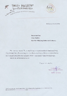 [Zaproszenie dla Anny Skubisz na Społeczna Radę Programową Teatru Powszechnego im. Jana Kochanowskiego w Radomiu] / Teatr Powszechny im. Jana Kochanowskiego w Radomiu