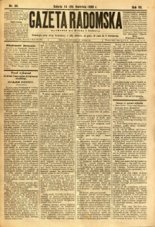 Gazeta Radomska, 1890, R. 7, nr 34