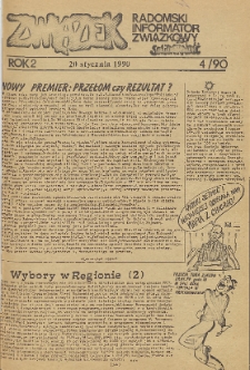 Związek : Radomski Informator Związkowy, 1990, R.2, nr 4