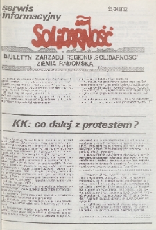 Biuletyn NSZZ "Solidarność" Ziemia Radomska, 1992, nr 99