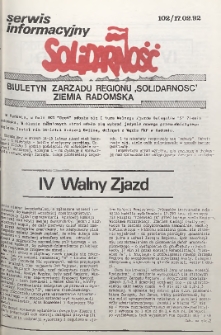 Biuletyn NSZZ "Solidarność" Ziemia Radomska, 1992, nr 102