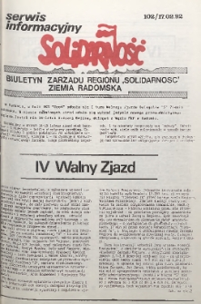 Biuletyn NSZZ "Solidarność" Ziemia Radomska, 1992, nr 102