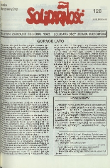 Biuletyn NSZZ "Solidarność" Ziemia Radomska, 1992, nr 128