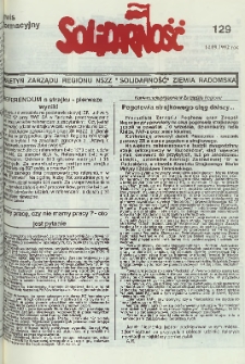 Biuletyn NSZZ "Solidarność" Ziemia Radomska, 1992, nr 129