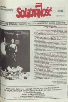 Biuletyn NSZZ "Solidarność" Ziemia Radomska, 1993, nr 158