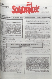 Biuletyn NSZZ "Solidarność" Ziemia Radomska, 1993, nr 168