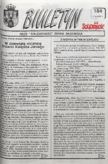 Biuletyn NSZZ "Solidarność" Ziemia Radomska, 1993, nr 184