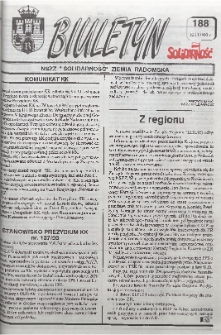 Biuletyn NSZZ "Solidarność" Ziemia Radomska, 1993, nr 188