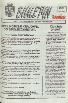 Biuletyn NSZZ "Solidarność" Ziemia Radomska, 1994, nr 202