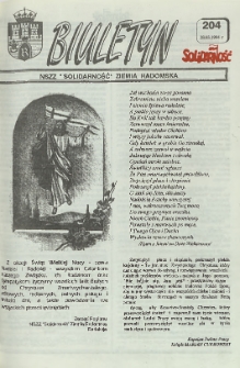 Biuletyn NSZZ "Solidarność" Ziemia Radomska, 1994, nr 204