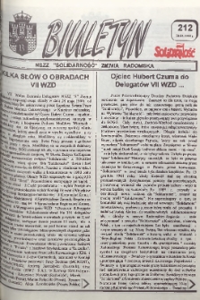 Biuletyn NSZZ "Solidarność" Ziemia Radomska, 1994, nr 212