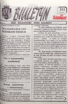 Biuletyn NSZZ "Solidarność" Ziemia Radomska, 1994, nr 213