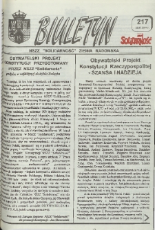 Biuletyn NSZZ "Solidarność" Ziemia Radomska, 1994, nr 217