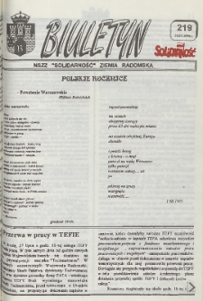 Biuletyn NSZZ "Solidarność" Ziemia Radomska, 1994, nr 219