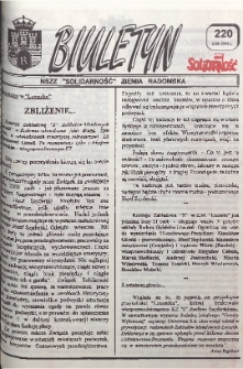 Biuletyn NSZZ "Solidarność" Ziemia Radomska, 1994, nr 220