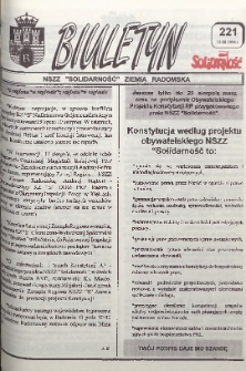 Biuletyn NSZZ "Solidarność" Ziemia Radomska, 1994, nr 221