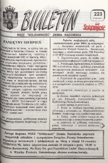 Biuletyn NSZZ "Solidarność" Ziemia Radomska, 1994, nr 223