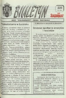 Biuletyn NSZZ "Solidarność" Ziemia Radomska, 1994, nr 225