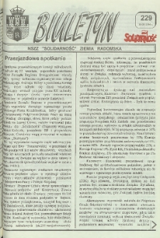 Biuletyn NSZZ "Solidarność" Ziemia Radomska, 1994, nr 229