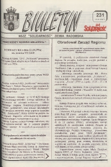 Biuletyn NSZZ "Solidarność" Ziemia Radomska, 1994, nr 231