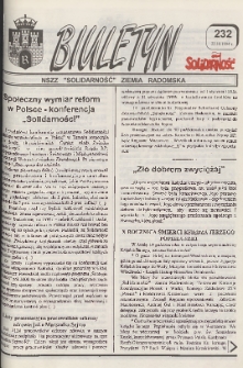 Biuletyn NSZZ "Solidarność" Ziemia Radomska, 1994, nr 232