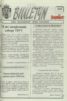 Biuletyn NSZZ "Solidarność" Ziemia Radomska, 1994, nr 235